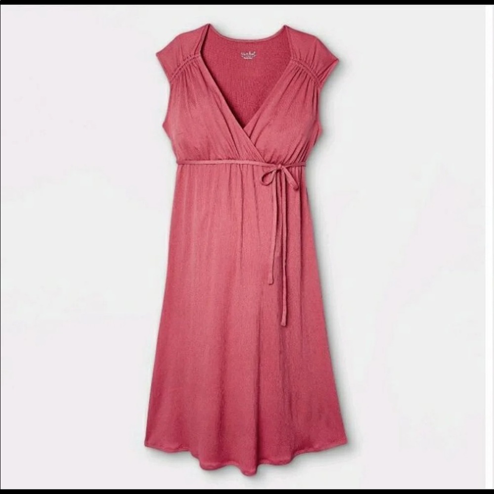 NWT Short Sleeve A-Line Maternity Dress - Color rose XS